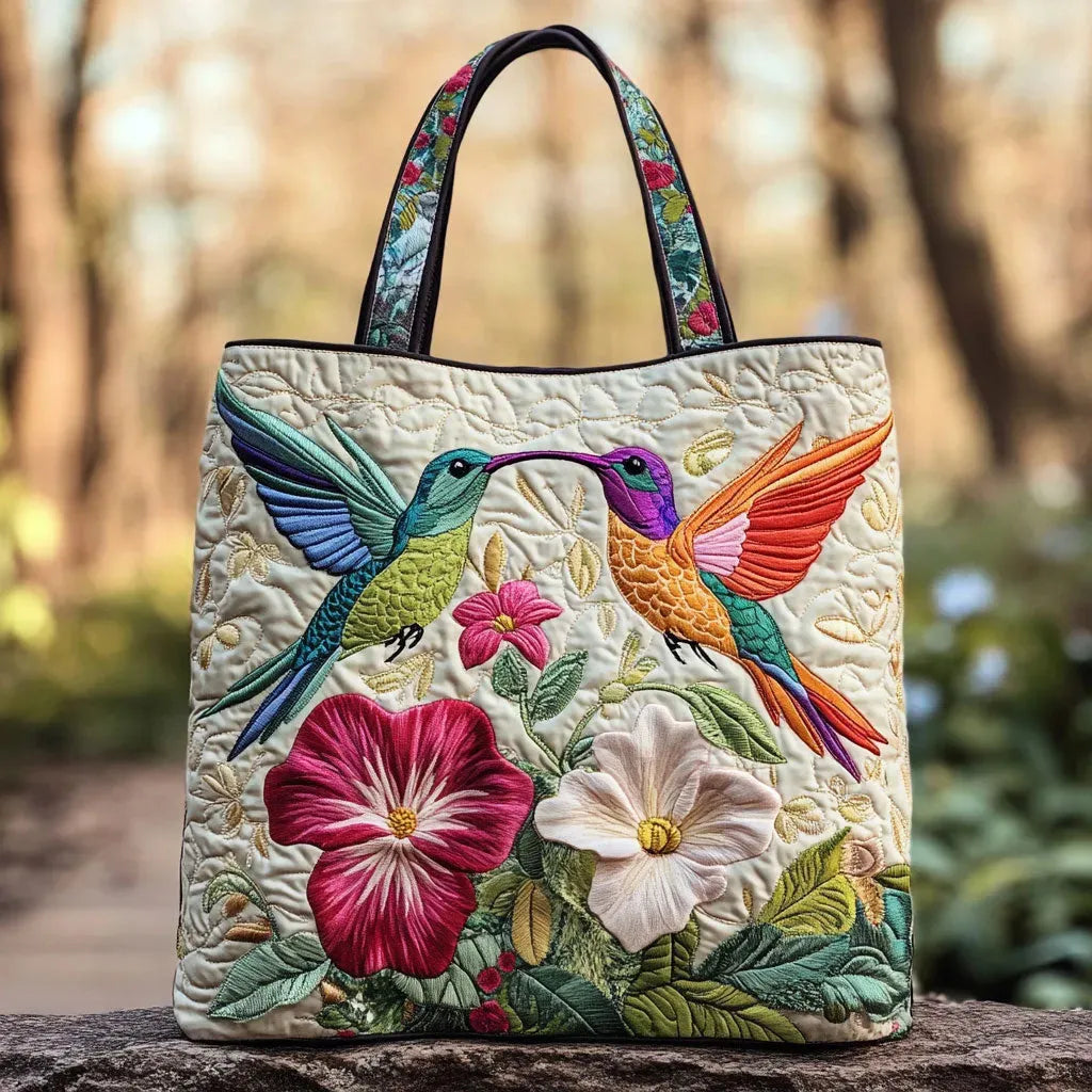 Quilted Bag - Kolibri i Bijeli Cvijet