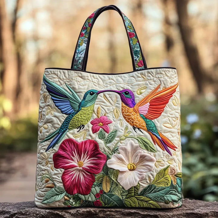 Quilted Bag - Kolibri i Bijeli Cvijet