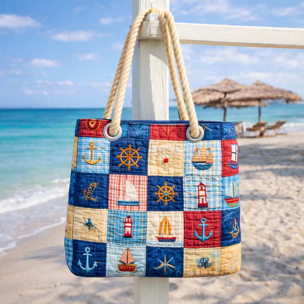 Ručna plažna torba | Morski patchwork dizajn