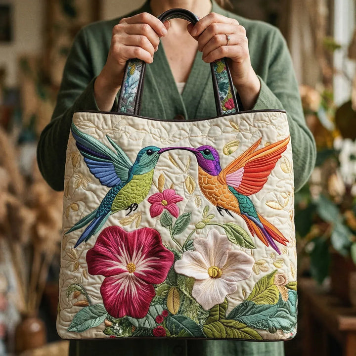 Quilted Bag - Kolibri i Bijeli Cvijet